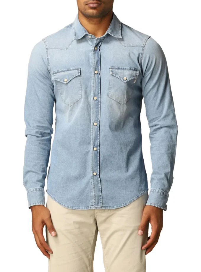Zara – Light Blue Denim Western Shirt