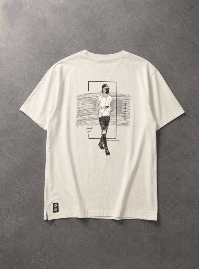 Vintage Streetwear Graphic T-Shirt – Cream