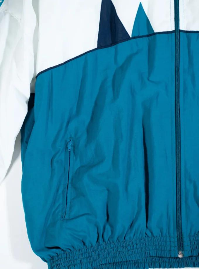 Kelme – Vintage Color Block Track Jacket White & Blue