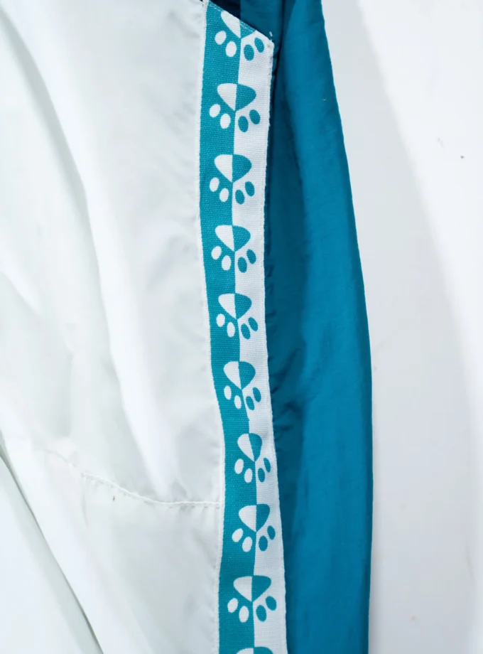 Kelme – Vintage Color Block Track Jacket White & Blue