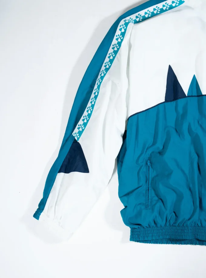 Kelme – Vintage Color Block Track Jacket White & Blue
