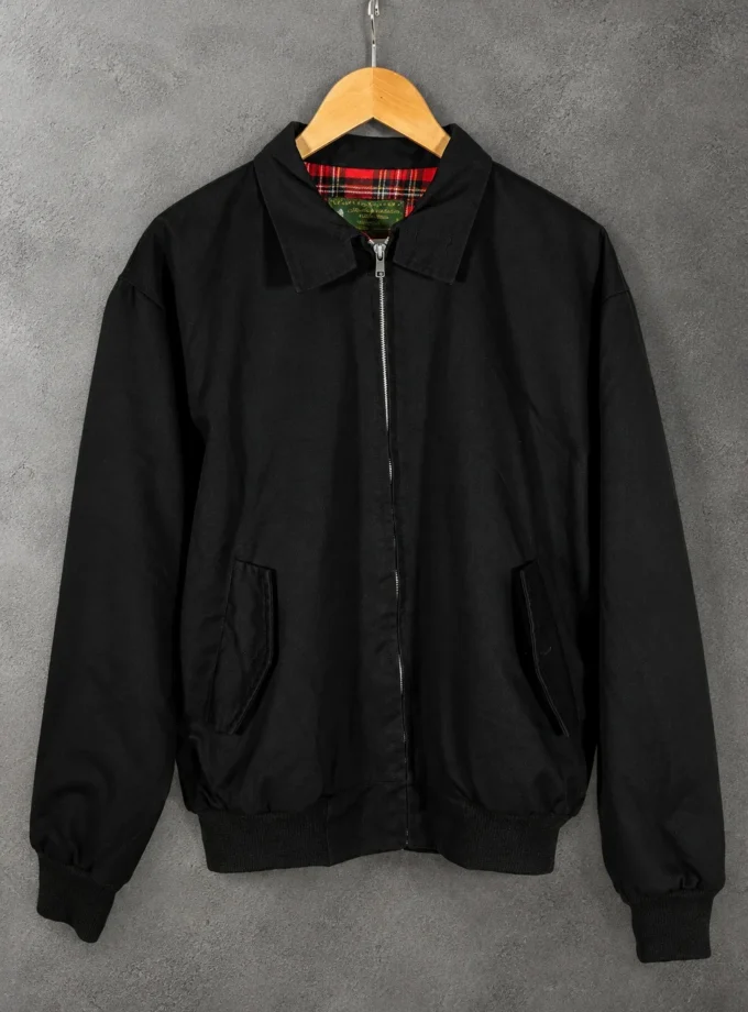 Knightsbridge Outfitters black jacket with red tartan lining size L