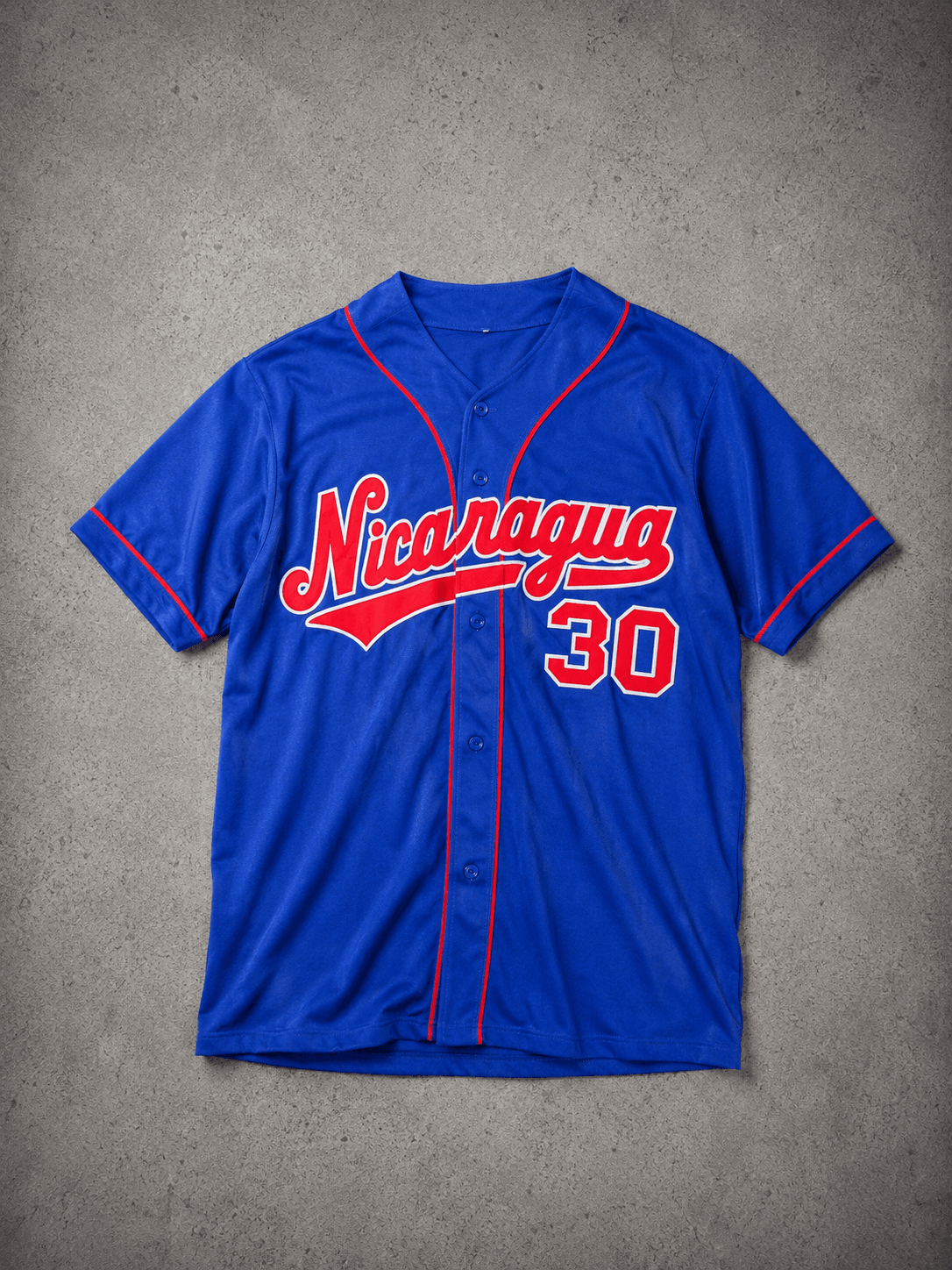 Nicaragua Baseball #30 Graphic Jersey – Blue