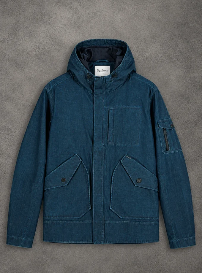 Pepe Jeans London dark indigo water-repellent field jacket size L