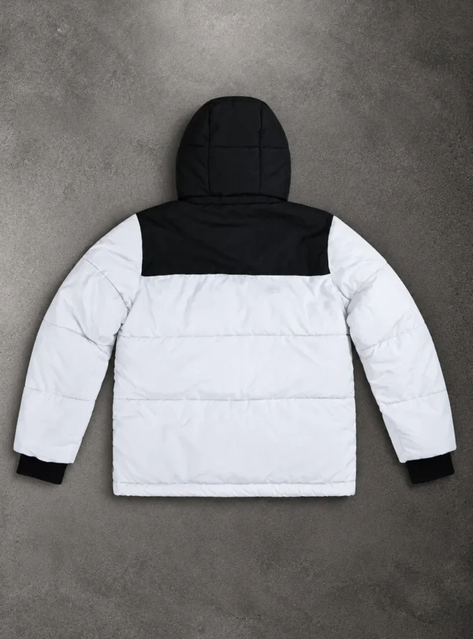 Bershka – Black & White Hooded Puffer Jacket