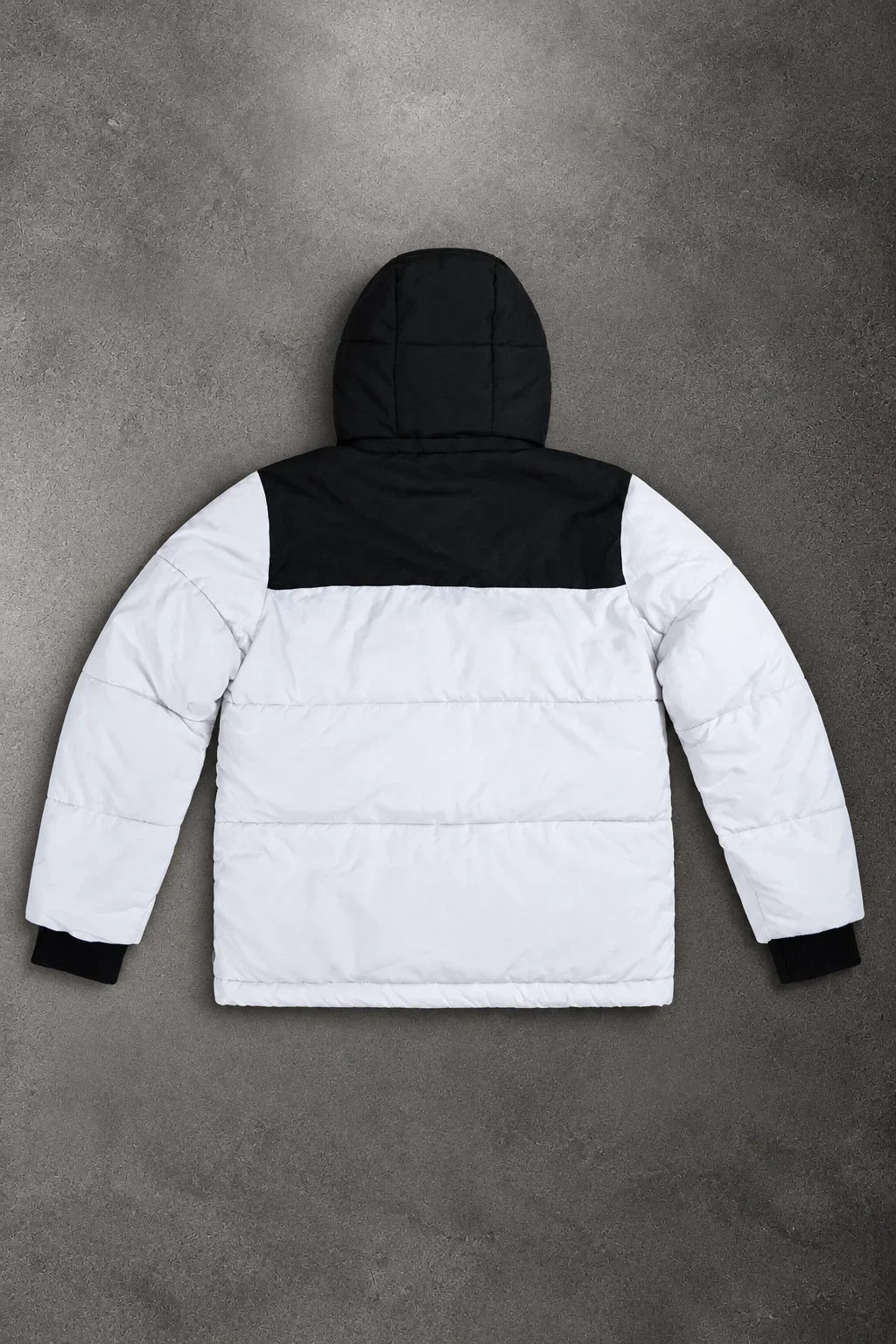 Bershka – Black & White Hooded Puffer Jacket - Image 2