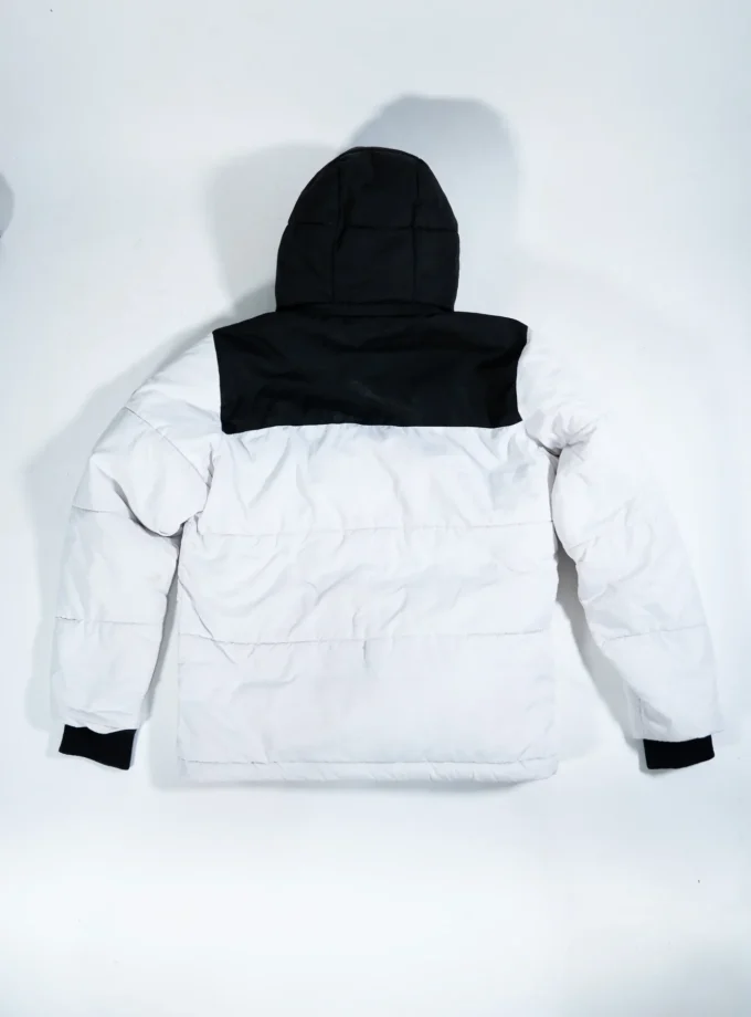 Bershka – Black & White Hooded Puffer Jacket