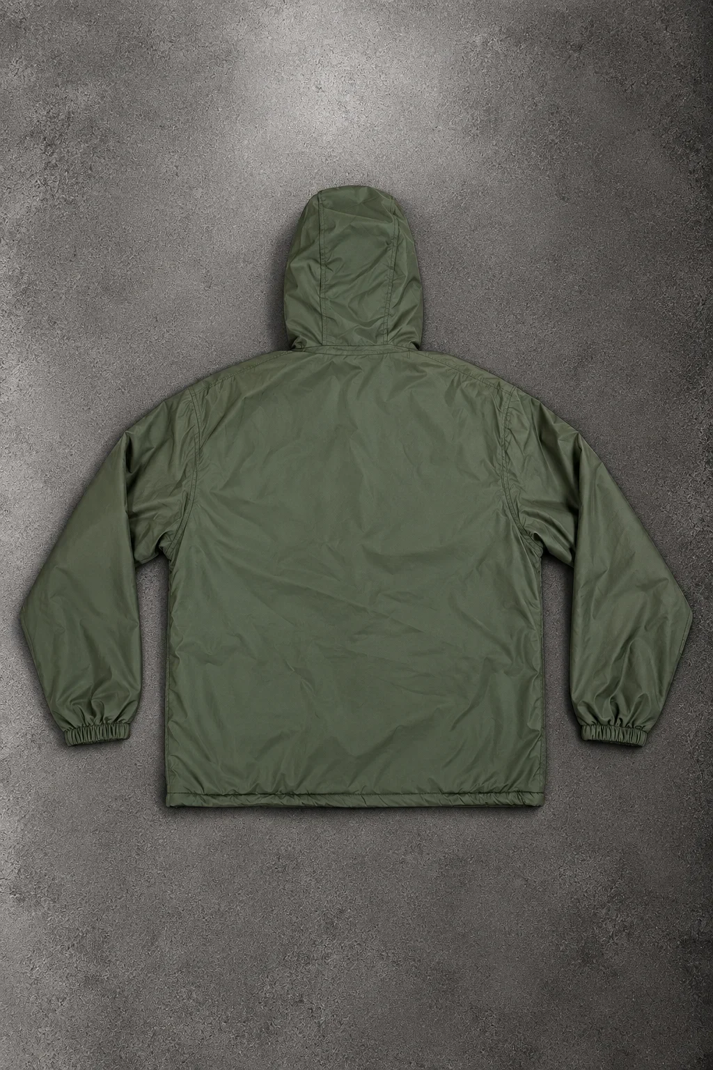 Olive Green – Hooded Half-Zip Anorak Jacket - Image 2