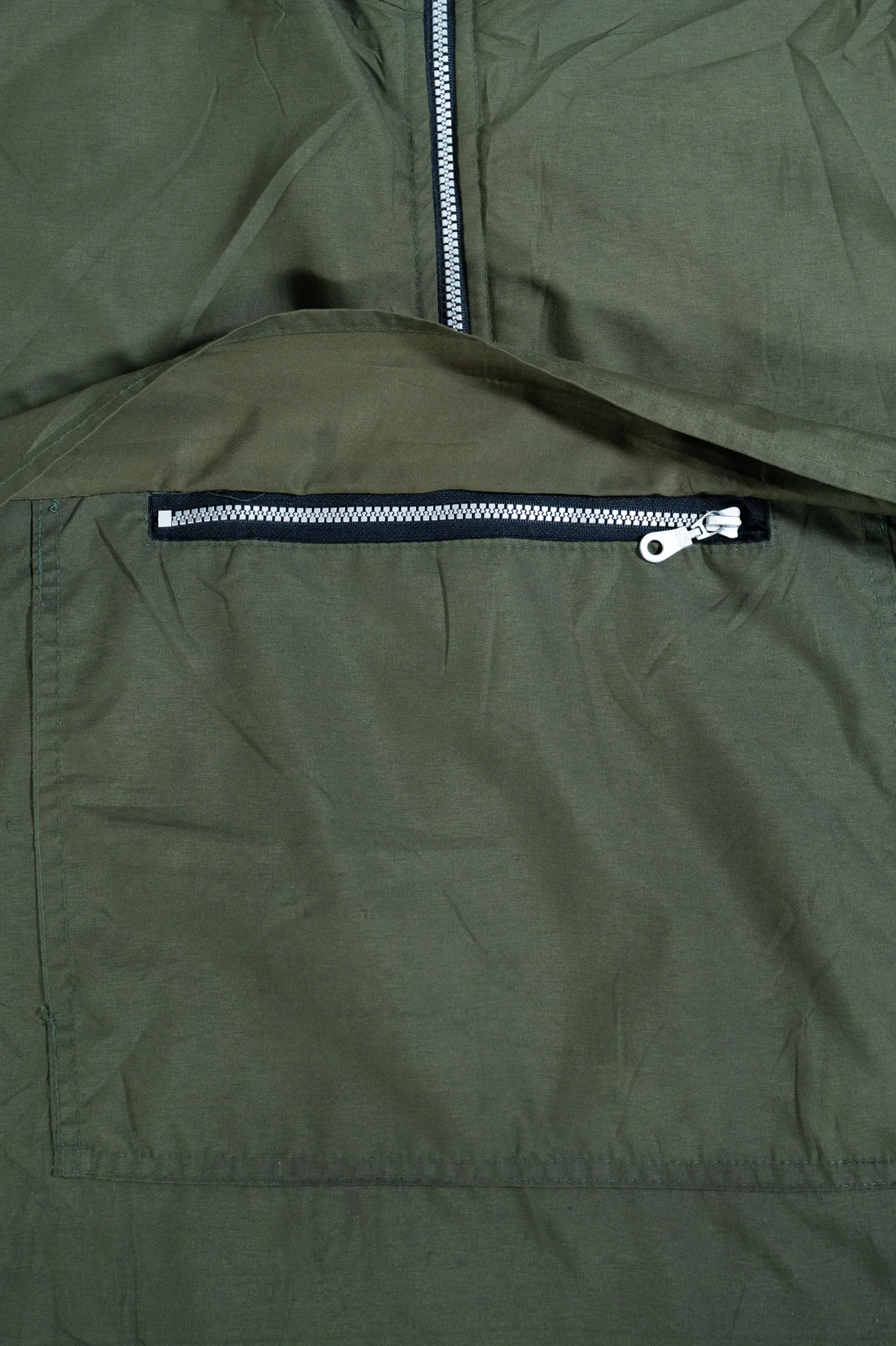 Olive Green – Hooded Half-Zip Anorak Jacket - Image 3