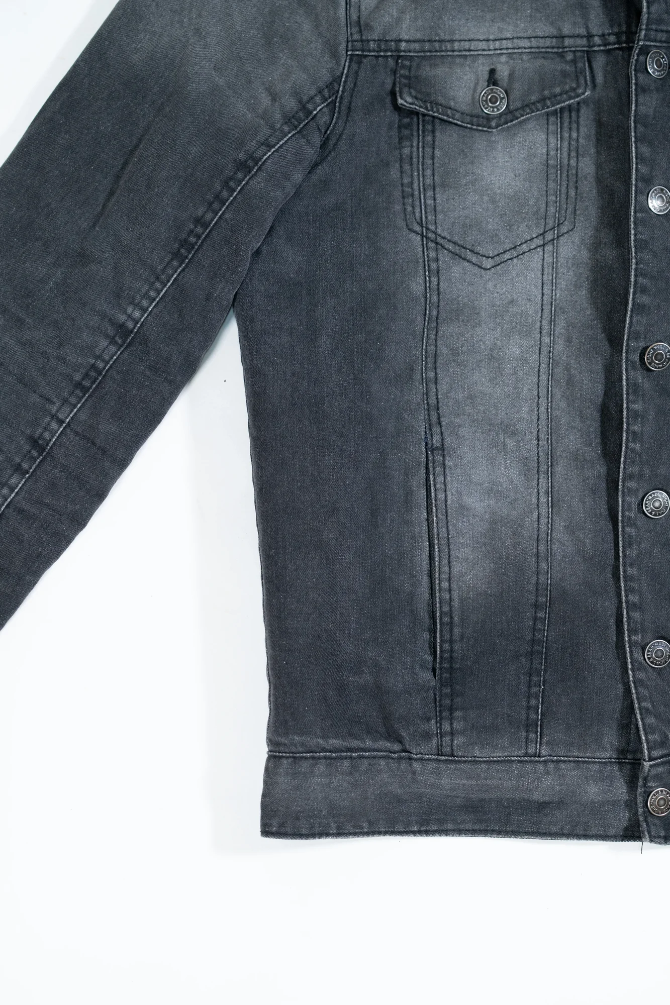 Pull&Bear – Black Denim Jacket with Sherpa Collar - Image 7