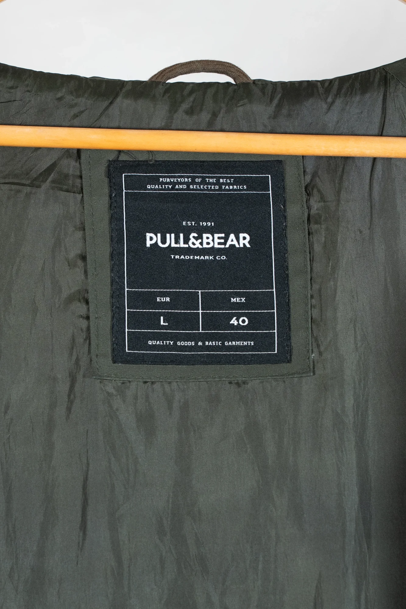 Pull&Bear – Olive Green Hooded Utility Parka - Image 3