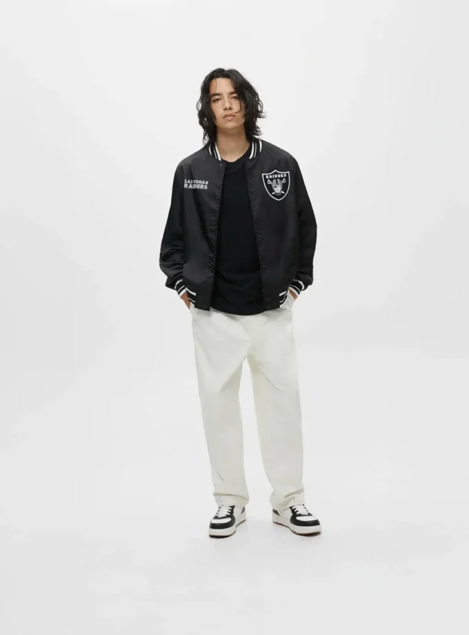 Pull&Bear – Las Vegas Raiders Black Varsity Jacket