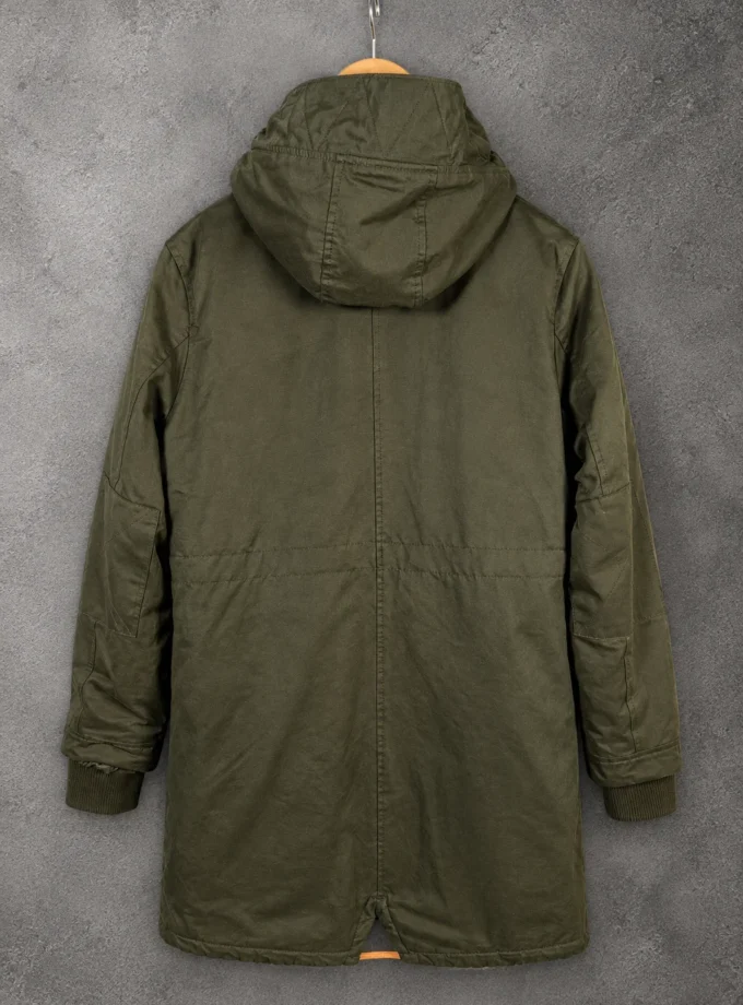 Springfield – Olive Green Hooded Parka Jacket