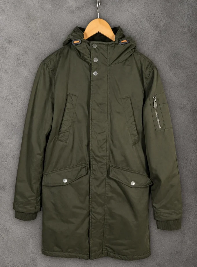 Springfield olive green fleece lined parka jacket size M