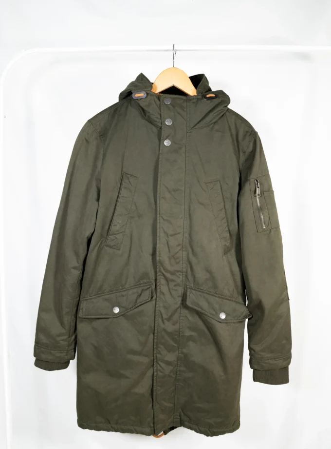 Springfield – Olive Green Hooded Parka Jacket