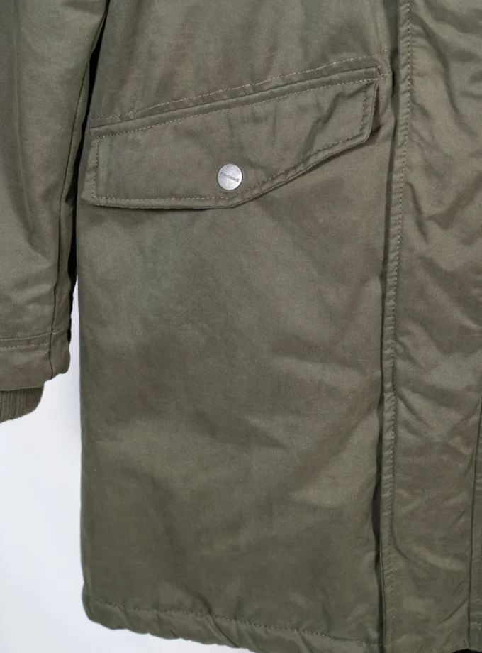 Springfield – Olive Green Hooded Parka Jacket