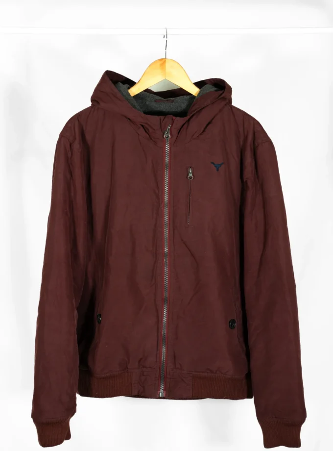 Cedar Wood State – Burgundy Hooded Jacket