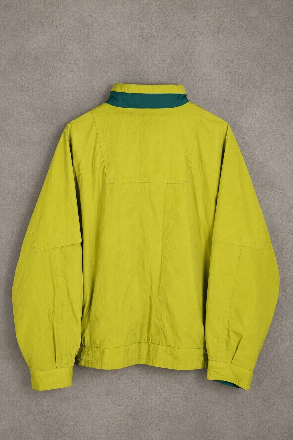 Casualwear – Vintage 90s Lime Green & Teal Windbreaker Jacket - Image 2