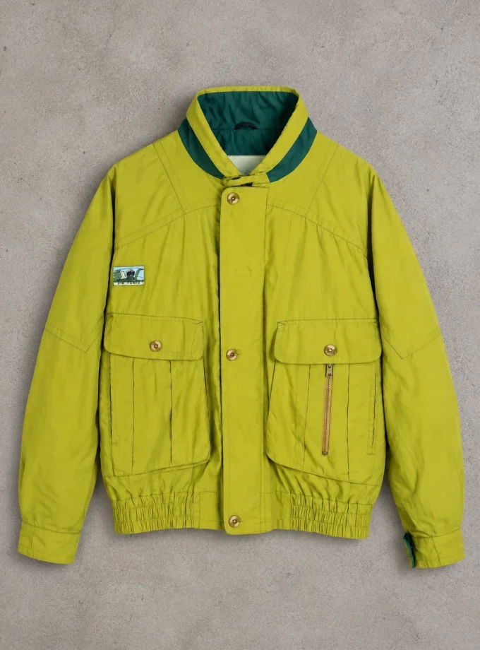 Casualwear vintage 90s lime green and teal windbreaker jacket size L