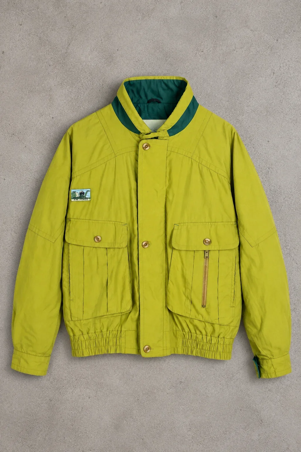 Casualwear vintage 90s lime green and teal windbreaker jacket size L