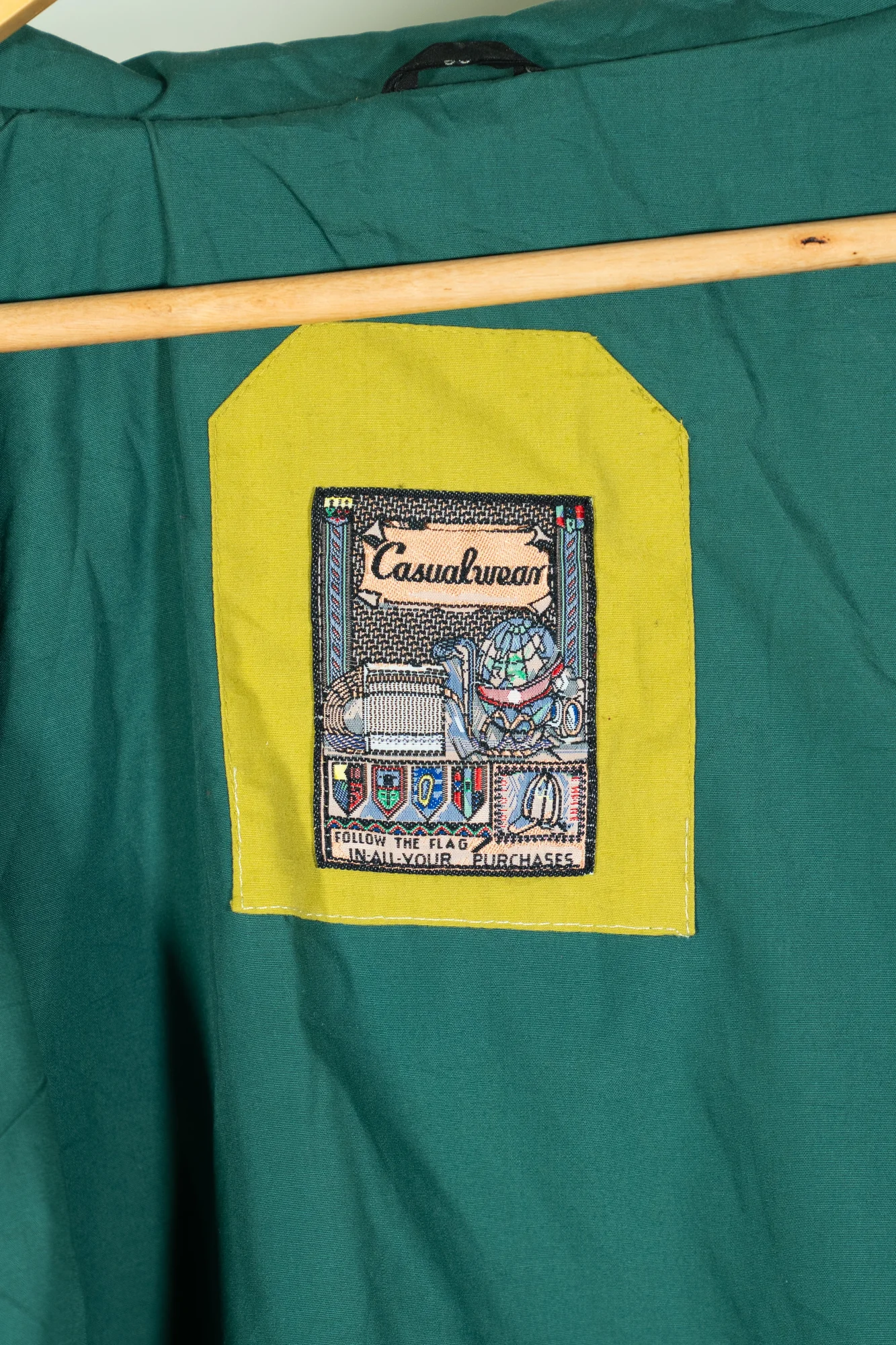 Casualwear – Vintage 90s Lime Green & Teal Windbreaker Jacket - Image 4