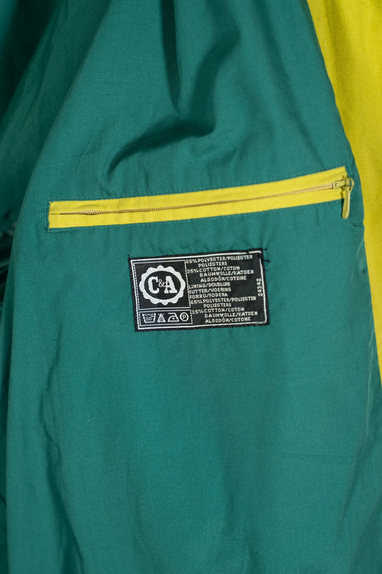 Casualwear – Vintage 90s Lime Green & Teal Windbreaker Jacket - Image 5