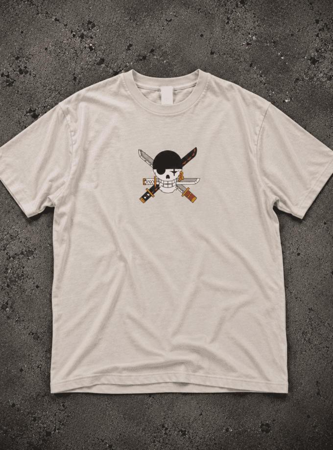 Bershka - One Piece Roronoa Zoro Graphic T-Shirt – Off White